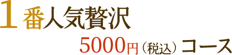 １番人気贅沢5000円（税込）コース